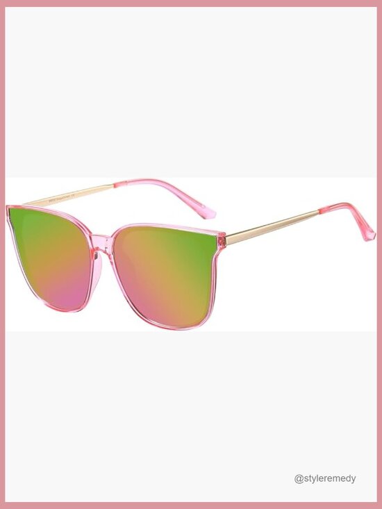 Polarized Oversized Sunglasses, Retro Square Mirrored Shades, Lightweight UV400 main image 7